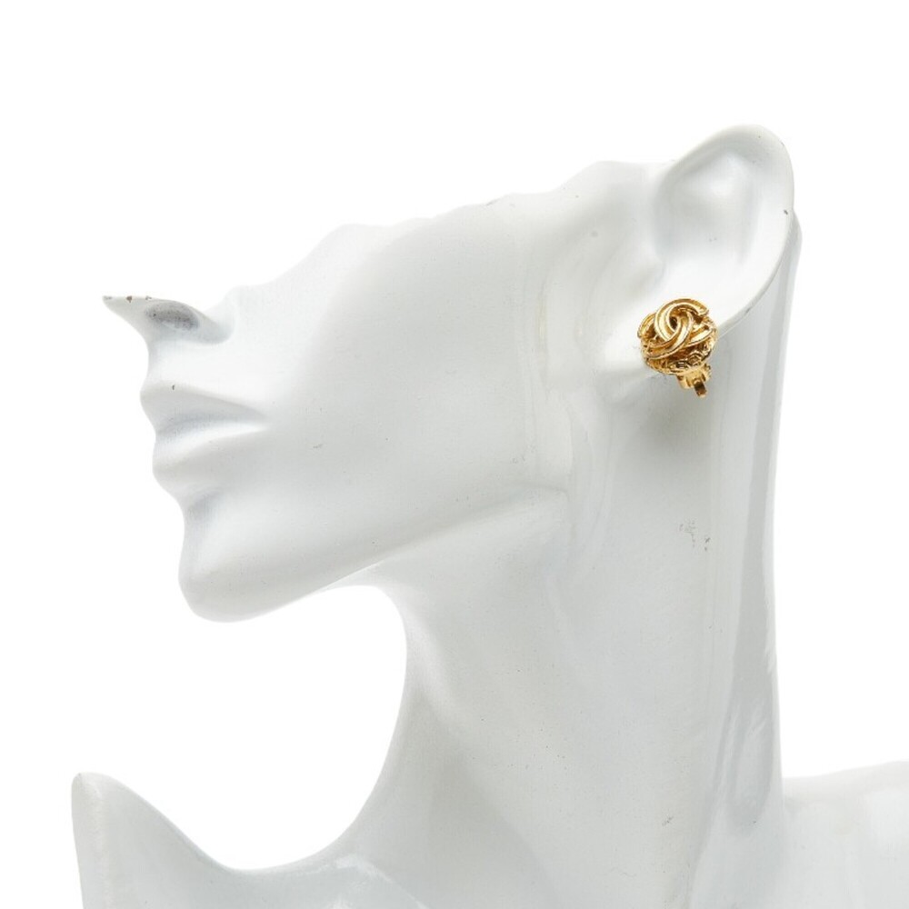 CHANEL Vintage Gold Logo Earrings - Picture 5 of 5